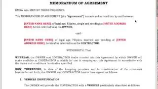 Grab/Uber Driver Contract Template for PH drivers [2017]