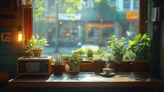 Relaxing Coffee Shop Ambience | Soft Piano & Jazz Music with Rain Sounds for Work, Study & Chill