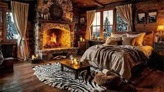 Warm Bed On A Snowy Day 🛌 Deep Healing Cello & Piano by Fireplace
