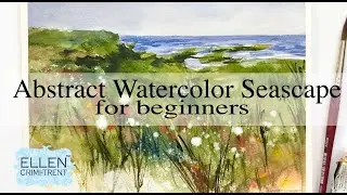 EASY Abstract Watercolor  Seascape tutorial for beginners