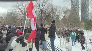 Big Crowd Toronto Queens Park anti lockdown / pro freedom rally on January 22 2022