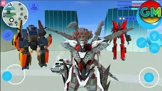 Spider Robot Simulator Game - Destroy Police Car - Android game play