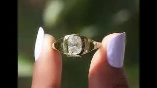 Elongated Old Mine Cushion Moissanite Ring