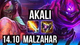 AKALI vs MALZAHAR (MID) | 13/1/5, Legendary, 1000+ games | EUW Master | 14.10
