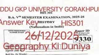 BA 5th Semester History HIS301 Answer Key 