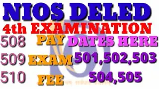 4TH EXAM DATES ARE HERE FOR UNTRAINED TEACHERS DOING NIOS SPECIAL DELED  #ANDY