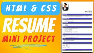 Resume project in html and css || html tutorials for beginners || html basics #coding #htmltutorial