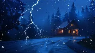 Fall Asleep Quickly and Relax with the Heavy Rain in the Night Forest