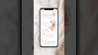 Pink Winnie the Pooh Baby Shower Invite for Girl