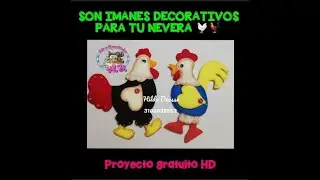 iman decorativo de gallinitas para nevera