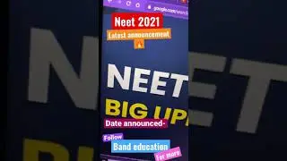 Neet 2021 official date|neet 2021|crack neet 2021|neet latest mews|band education|