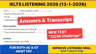 IELTS Listening 2026 | С ответами и транскриптом (13 января 2026 г.)