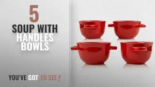 Best Soup With Handles Bowls [2018]: Crockpot 22-ounce Double Handle Soup Bowls, Set of 4 (Tomato