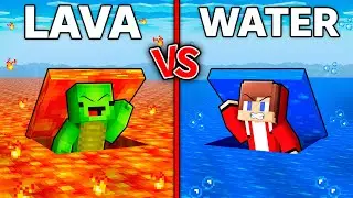 JJ and Mikey : LAVA vs WATER Secret BASE Battle in Minecraft ! (Maizen)