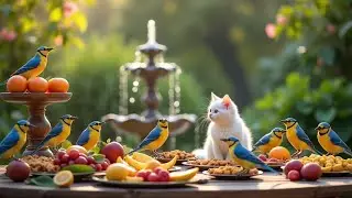 Cat TV Nature for Cats to Watch 😺 Cute Forest Friends Birds and Squirrels in Autumn 🐦 Kittens Relax