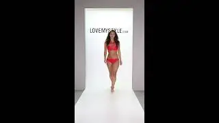 LMS Red Halter Neck Bikini with Crochet Detail