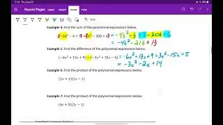 Operations on Polynomials