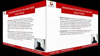 AGRI3013, PROBLEMATIC SOILS- Management Practices for Poor  using Quality Water