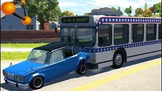 BUS CRASH TO THE CARS - BeamNg Drive