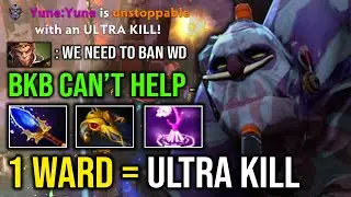 WTF 1 WARD = ULTRA KILL 100% Pure Damage Even BKB Can't Help Hard Support Witch Doctor Dota 2