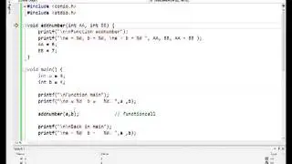 Functions with parameters in C