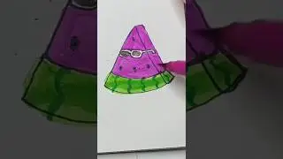 Easy water Watermelon art ideas for kids | watermelon flower #shorts #trending #ytshorts