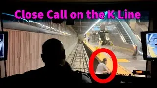 CLOSE CALL Los Angeles Metro K Line Train Nearly Hits Trespasser