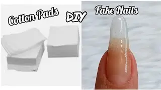How to Make Fake nails out of Cotton pads | Diy Cotton fake nail extension
