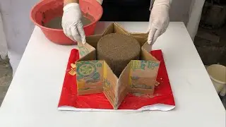 Unique Idea To Make Star-shaped Cement Pots From Carton - Good Ideas For Garden Decoration