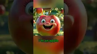 I&rsquo;m an apple, round and red - Fruits for Kids #fruitforkids #animatedfruit  #appleforkids