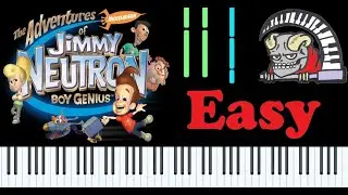 Jimmy Neutron Opening Theme Piano Midi Synthesia Easy Beginner ( Nickelodeon )