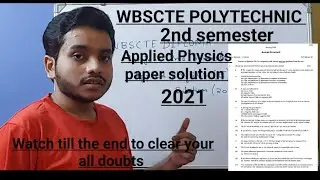 Wbscte polytechnic 2nd sem| Applied  Physics paper solution 2021 #wbscte #polytechnic #diploma