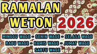 SIMAK LENGKAP‼️ RAMALAN 2026 UNTUK WETON PASARAN WAGE ( SENIN - MINGGU ) #tarot #tarotreading