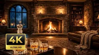 Cozy Jazz Noir & Fireplace Ambience | Elegant & Classy Trumpet Music for Living Room and Relaxation