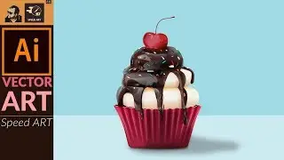 Cupcake Artwork in Adobe Illustrator 2020  | Speed Art