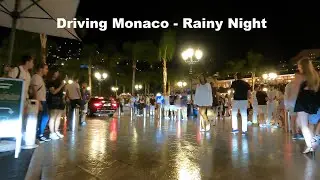 Rainy Friday Night Drive Through Monte Carlo