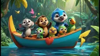 Row Your Dinosaur Boat | Fun Kids Song | Learn to Row and Count