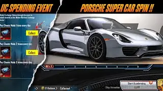 NO 10,000 UC SPENDING EVENT IN SUPER CAR🤔 PORSCHE SUPER CAR IN BGMI😍 PORSCHE SUPER DRIFT SPIN😘