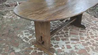 Primitive table custom built of solid cypress is ready to go home to Idaho