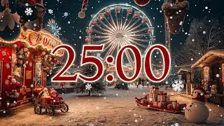 25-Minute Christmas Countdown Timer with Festive Music | Winter Holiday Vibes