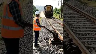 Train Crosses a Railway Switch on Real Tracks