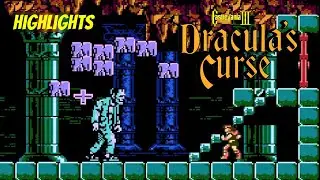 Castlevania 3 Dracula's Curse (NES 1990) - Highlights + All Bosses