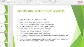 Company Law - Right and Liabilities of Members