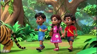 Threee Friends Rohan Aman And Meera Saw the Tiger in Jungle .