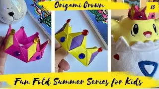 Summer Series for Kids 15:  Cute Origami Crown #origami  #papercraft #paperart   #easyorigami