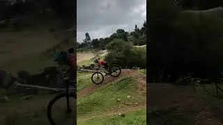Nice little one handed and frame tap at eagle mountain bike park #mtb #jumps #shorts