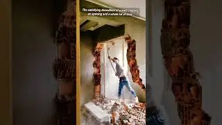 Watch the satisfying demolition of a wall.