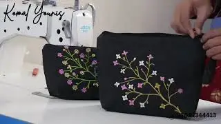 Floral Embroidered Makeup Pouch 