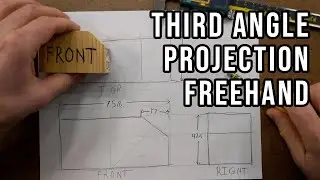 Master Third Angle Projection: Freehand Orthographic Drawing with Dimensions (Step-by-Step)