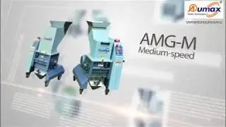 AMG-300L Low-speed Plastic Granulator beside injection molding Machine